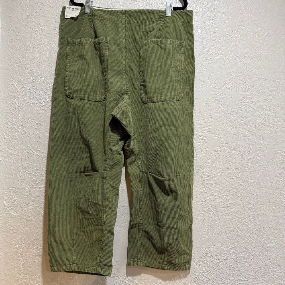 Free People We The Free Good Luck Mid Rise Barrel Olive Green size 33 - Picture 5 of 5